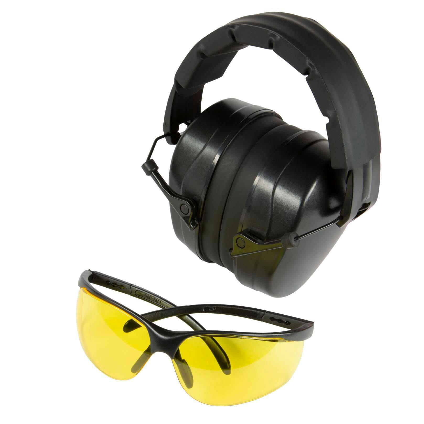 Champion Hunting Eye & Ear Protection Shooting Range Kit, Passive Muff, Black, Amber Lens