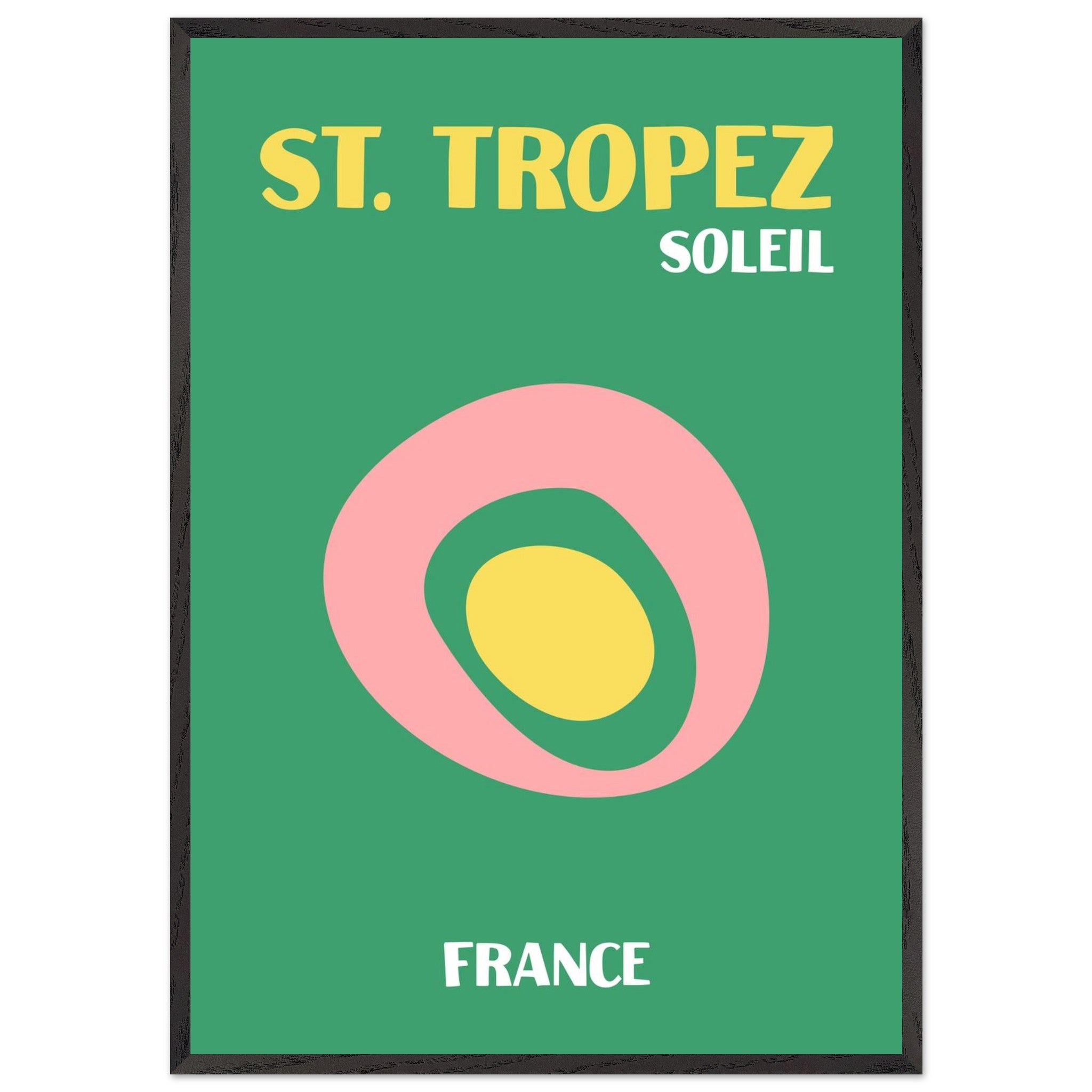Artfulprints Poster met Lijst Frankrijk - St. Tropez  - 70x100 cm - Groen