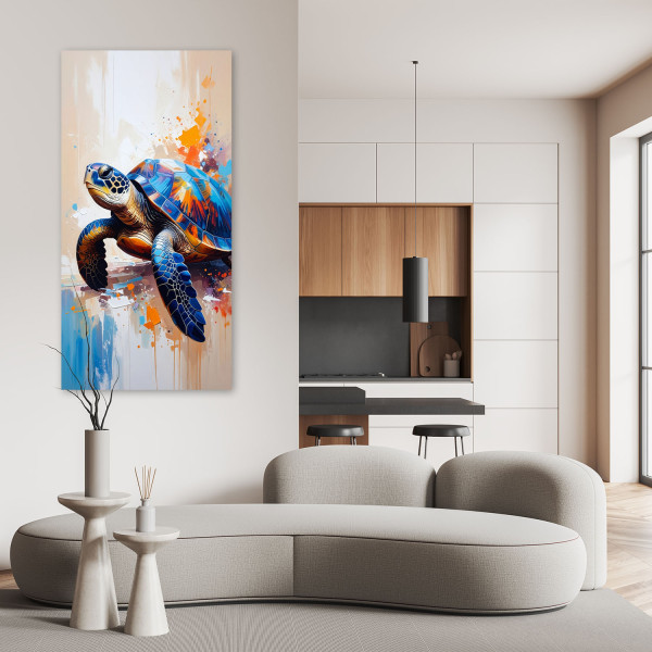 Feeby Obraz nowoczesny do kuchni salonu biura, Żółw Gady Morze Ocean 40x80