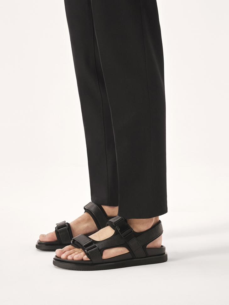 Men's leather sandals with adjustable straps