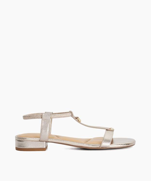 Lyra Gold - Flat T-Bar Sandals
