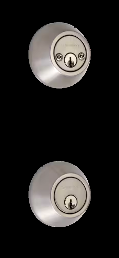 Garrison Double-Cylinder Round Deadbolt Door Lock, Stainless-Steel