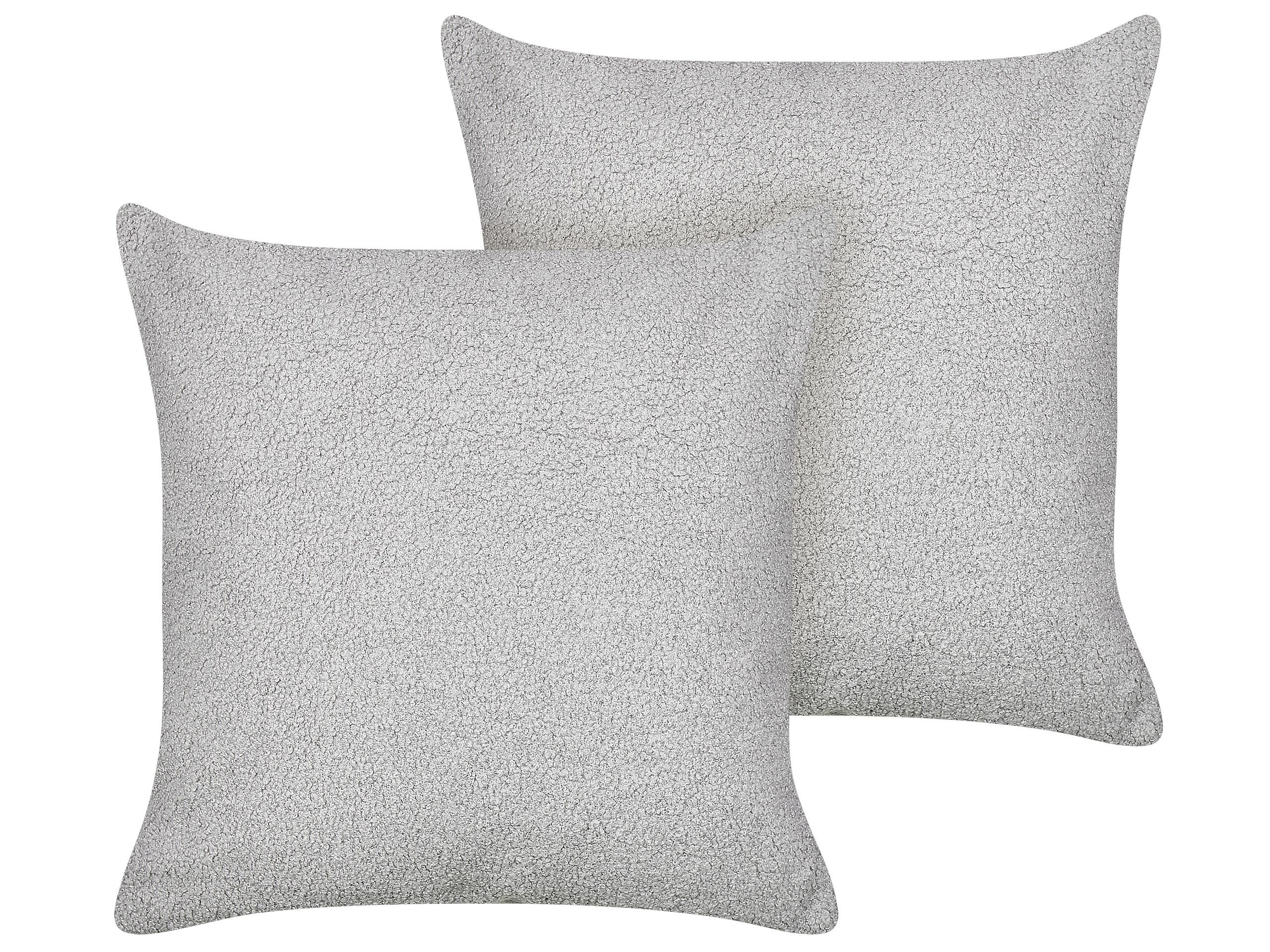 2 poduszki dekoracyjne boucle 45x45 cm szare