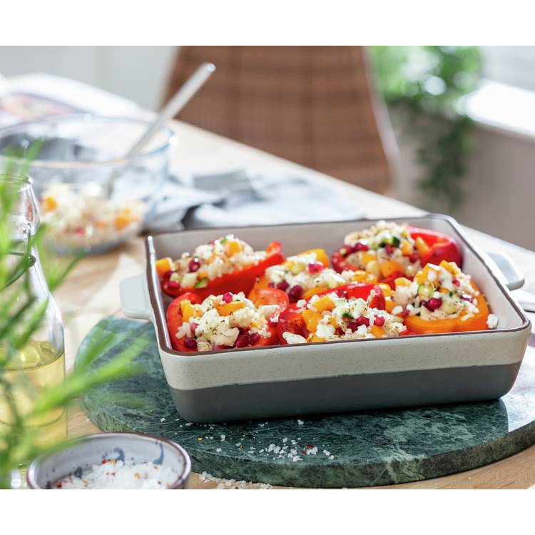 Habitat Speckle 27cm Square Ceramic Roaster