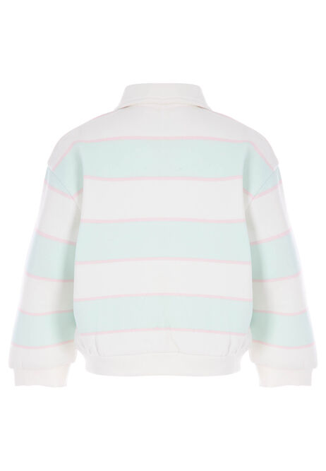 Younger Girls Mint Stripe Bow Sweatshirt Top