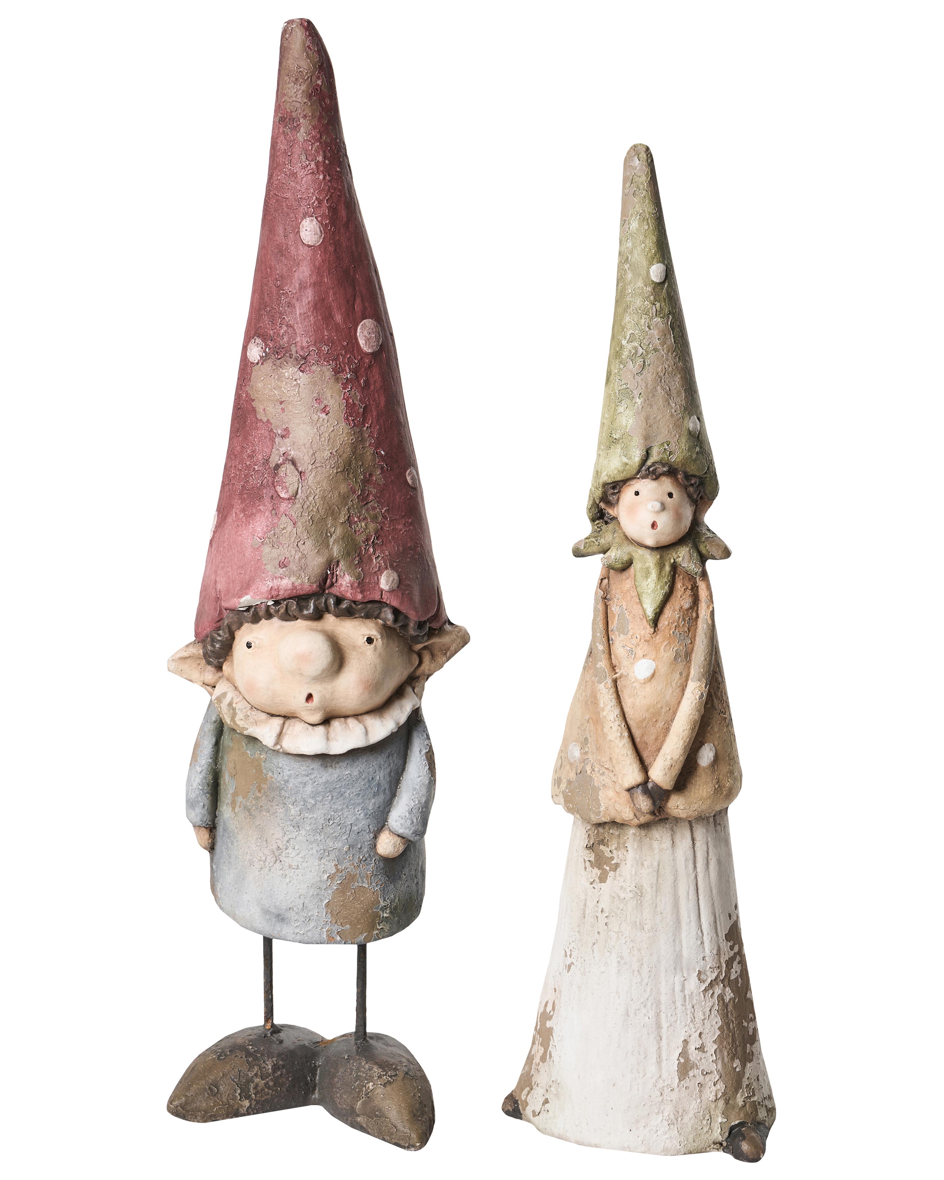 Set of 2 Garden Statues GREVA Gnome Multicolour
