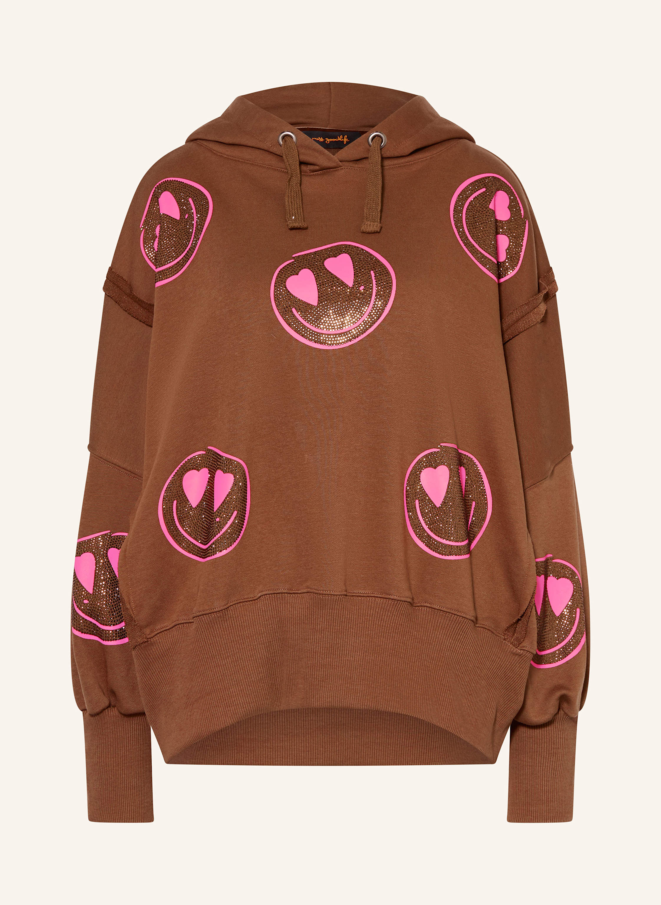 miss goodlife Oversized-Hoodie mit Schmucksteinen