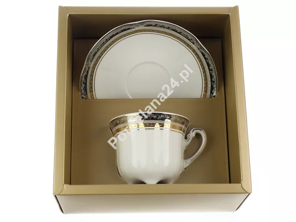Filiżanka ze spodkiem 0,23 L / 14,5 cm (do kawy) Ćmielów - Bolero E551 GIFT BOX
