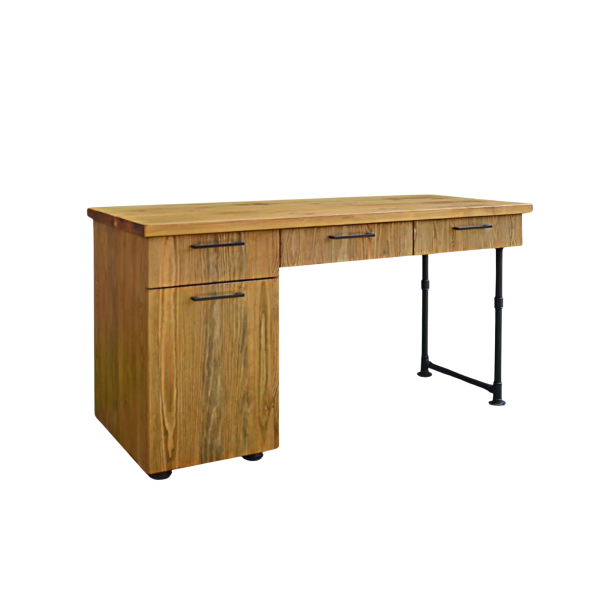 Biurko sosnowe w stylu loft z szufladami DENAR