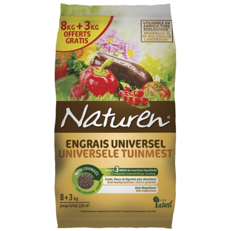 Engrais universel pour jardin 8   3 kg gratuit NATUREN