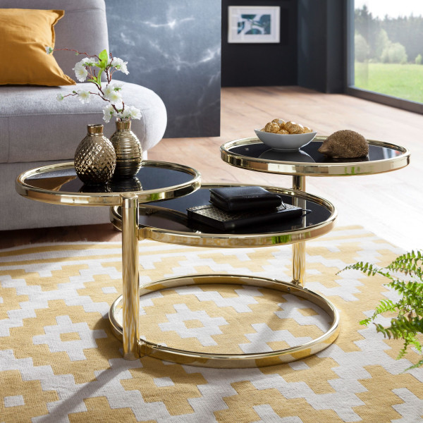 FineBuy Stolik kawowy metal czarny