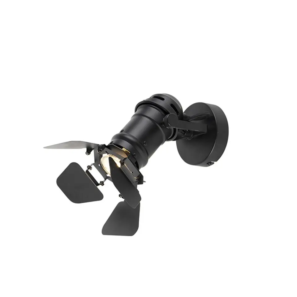 Qazqa verstelbare plafondspot movie zwart gu10