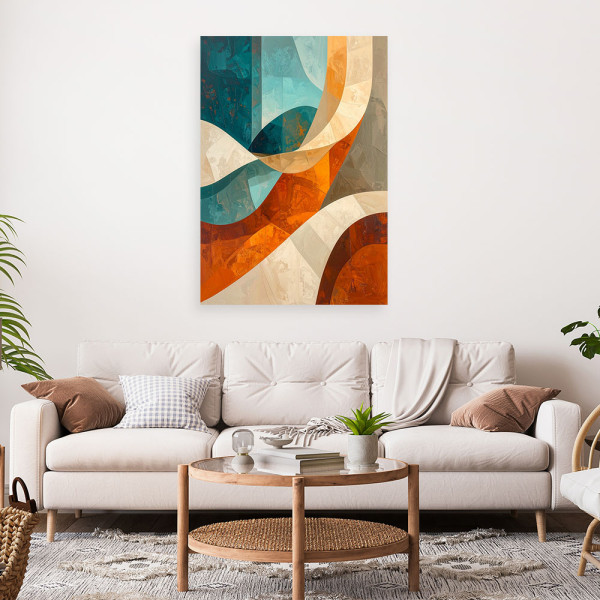 Obraz do salonu sypialni biura loftu, Abstrakcja linie kształty 20x30