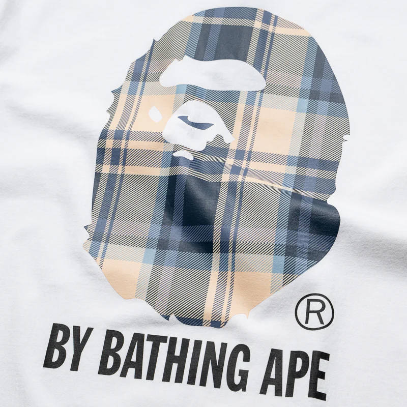 A Bathing Ape Bape Check By Bathing Ape Tee - White/Blue