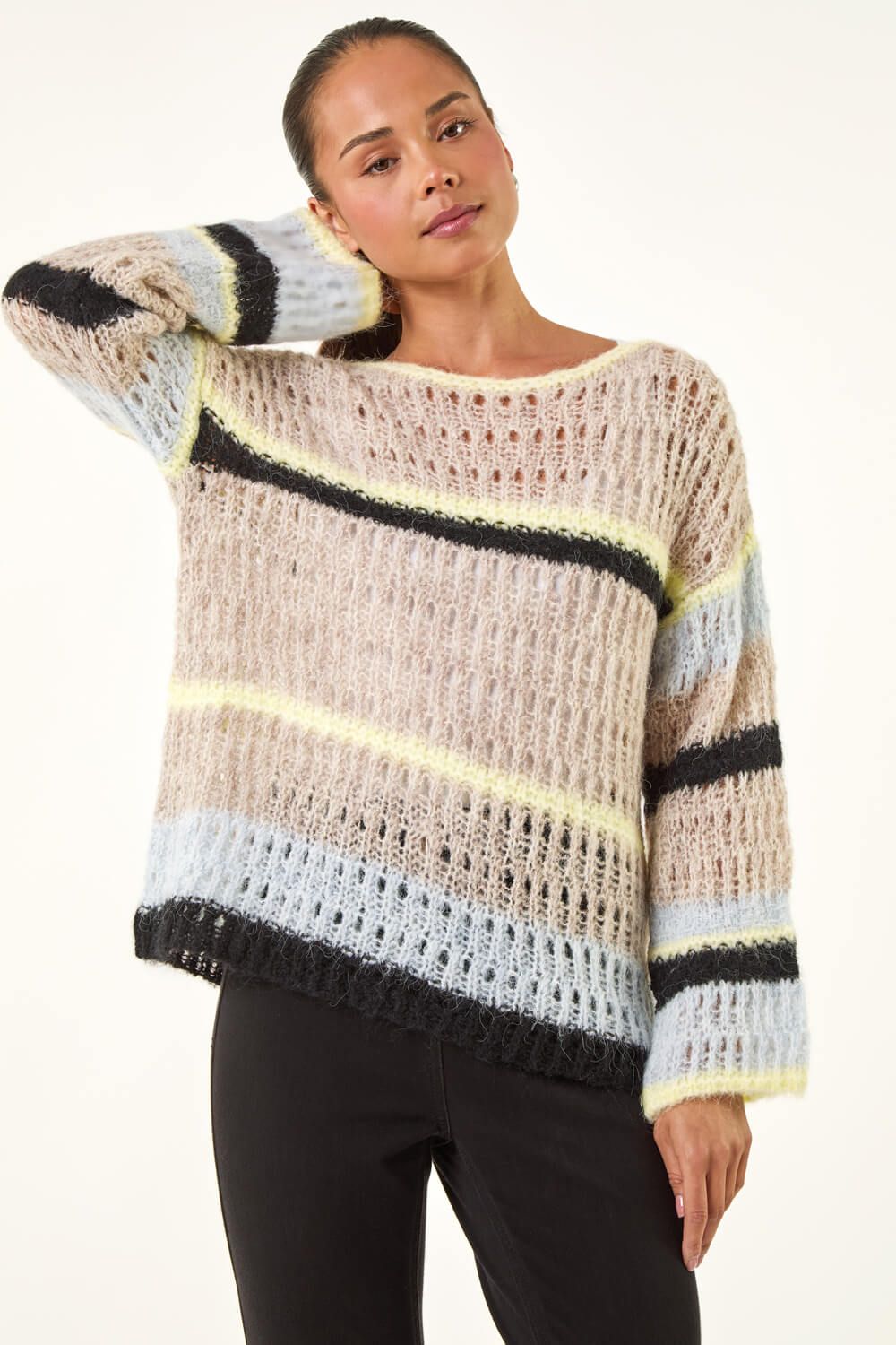 Roman Petite Stripe Open Knitted Jumper