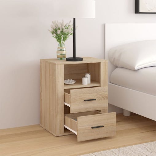 NNEVL Bedside Cabinet Sonoma Oak 50x36x60 cm Engineered Wood