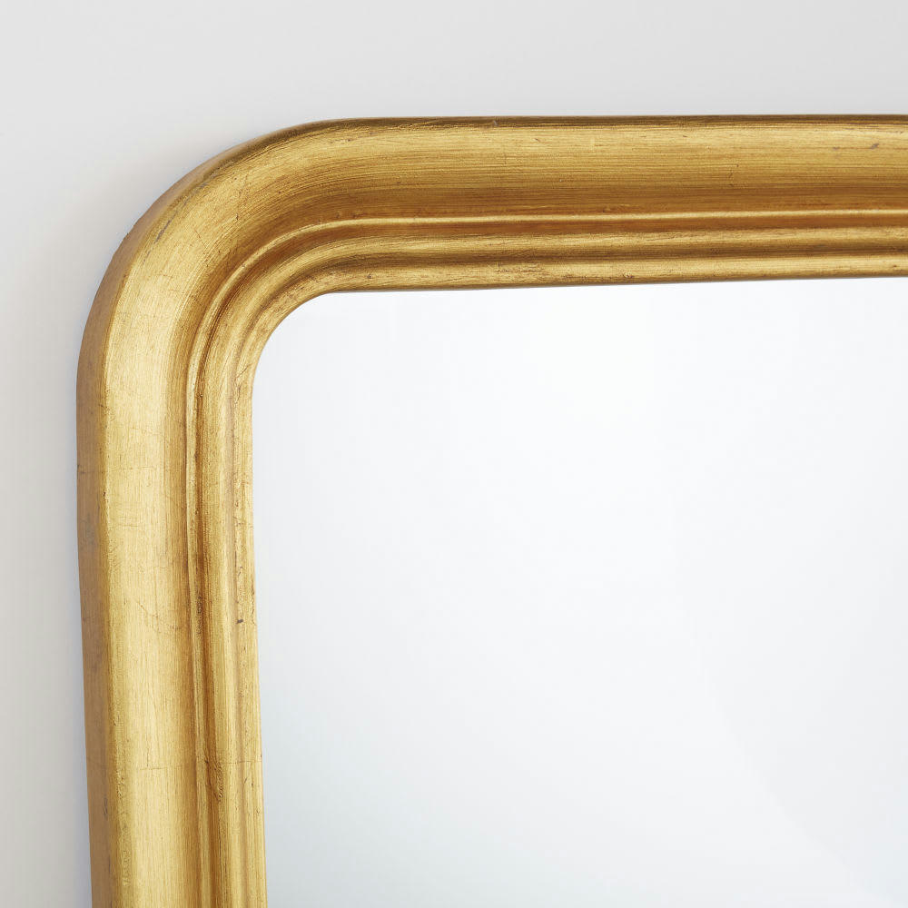 GLORIA - Miroir rectangulaire arrondi à moulures dorées 140x85