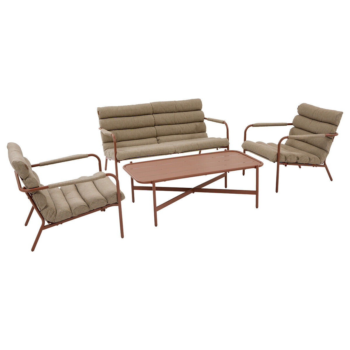 Conjunto de jardim SOLANI acajou para 4 pessoas