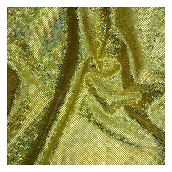 Gold Holo Foil Nylon Spandex Fabric by the Metre