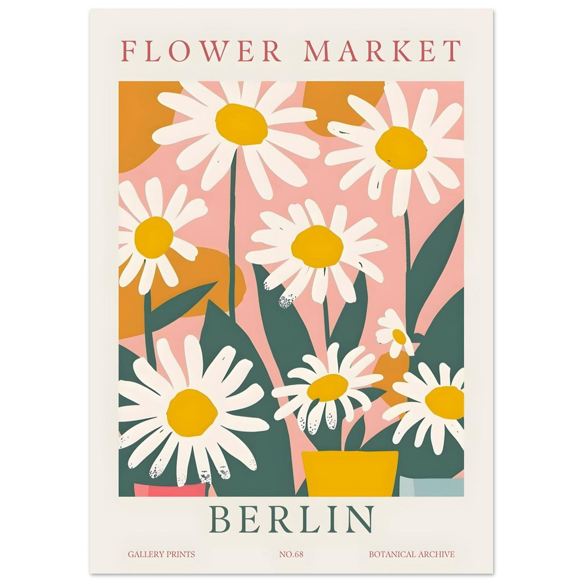 Artfulprints Poster Flower market - Berlin II  - 50x70 cm - Meerkleurig