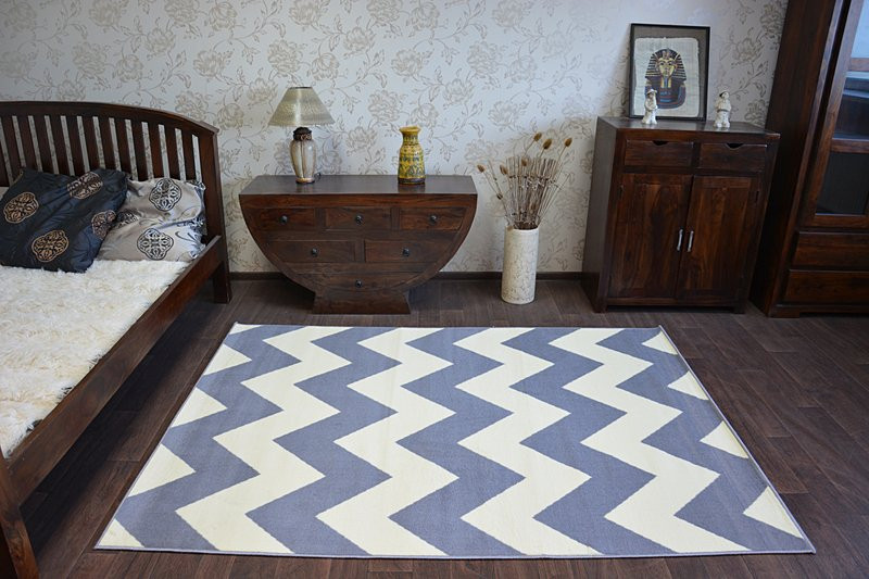 Dywan BCF BASE ZICK 3963 ZYGZAK szary 140x190 cm