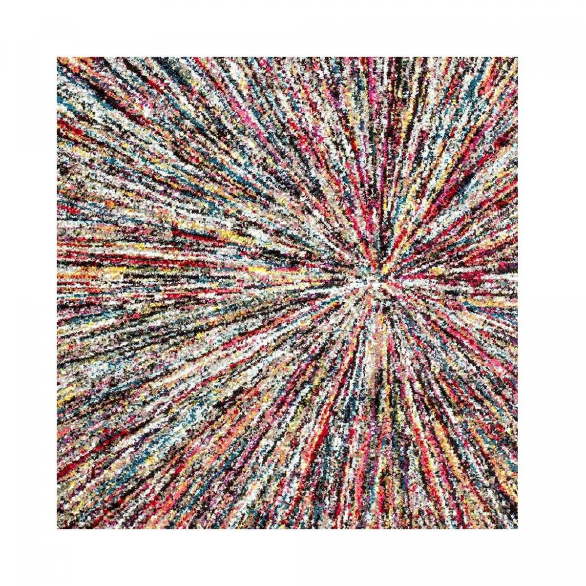 BOUTIK IMPACT - Tapis salon multicolore 160x160 carré