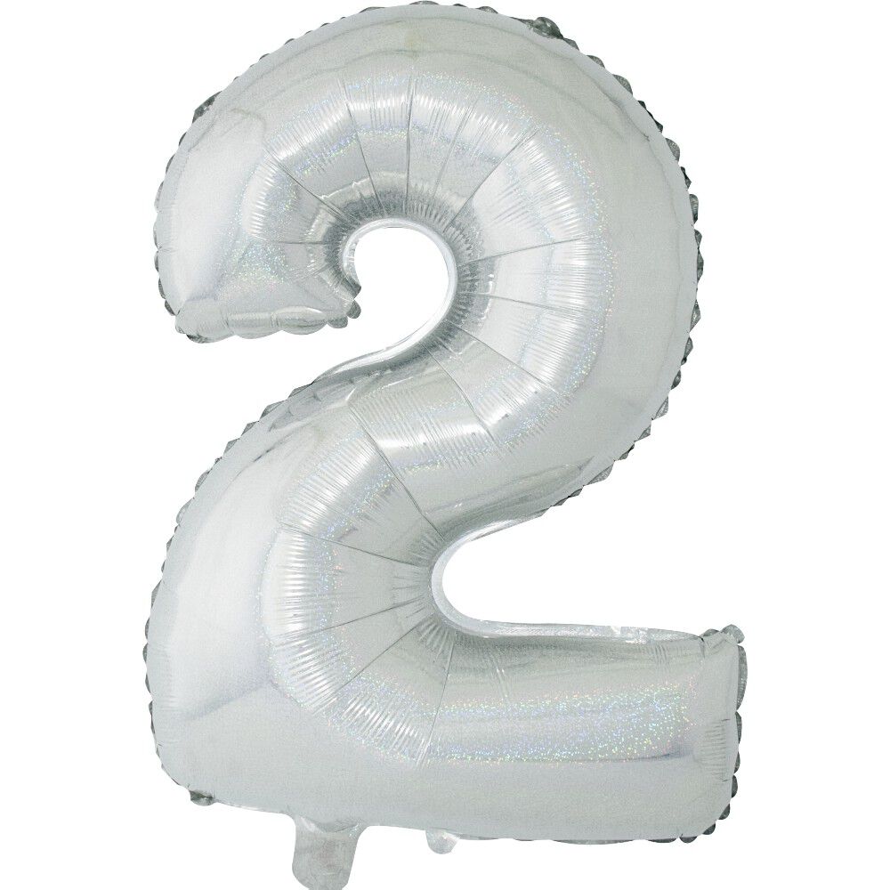 Ballon chiffre 2 aluminium