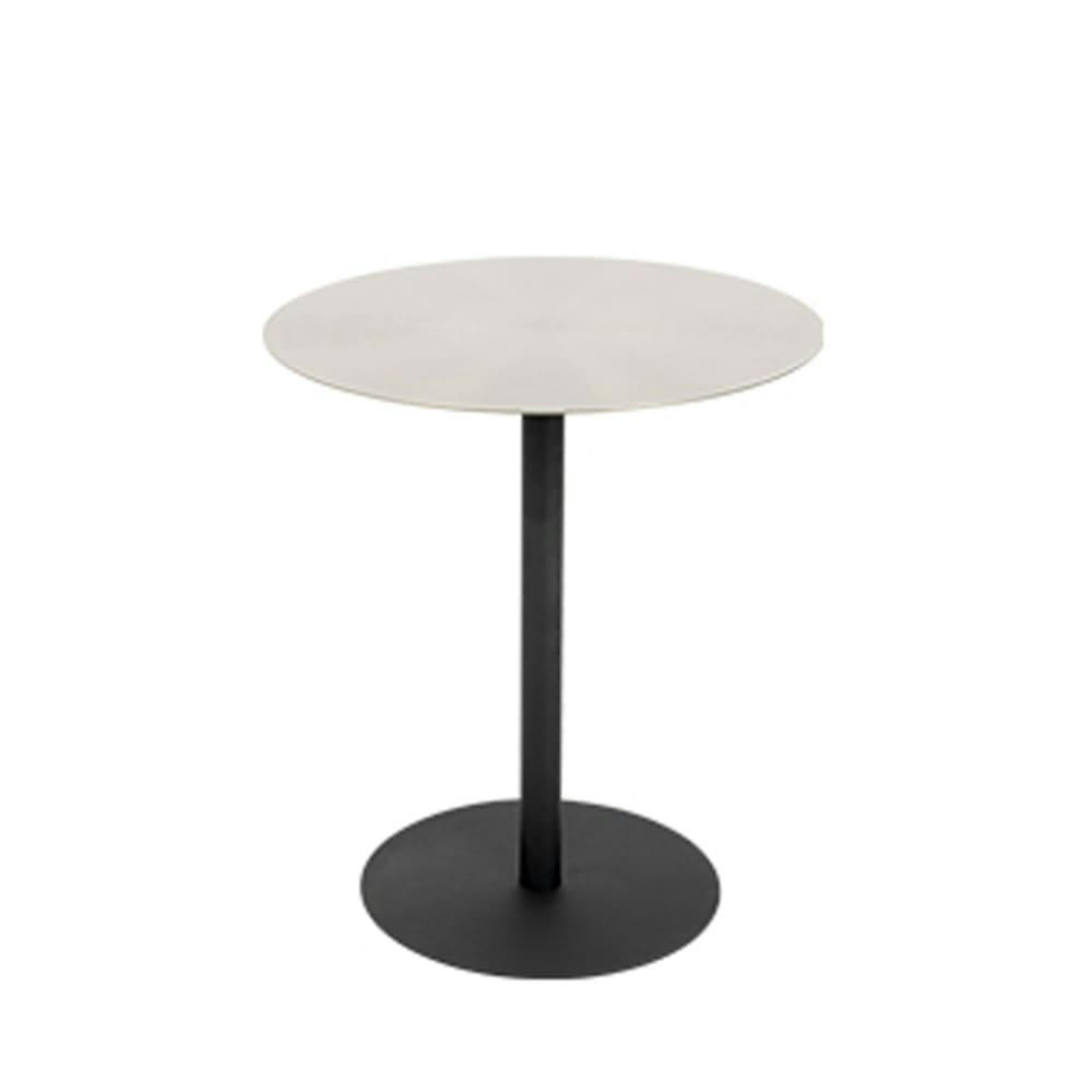 SNOW - Table basse ronde en métal brossé D40cm argent