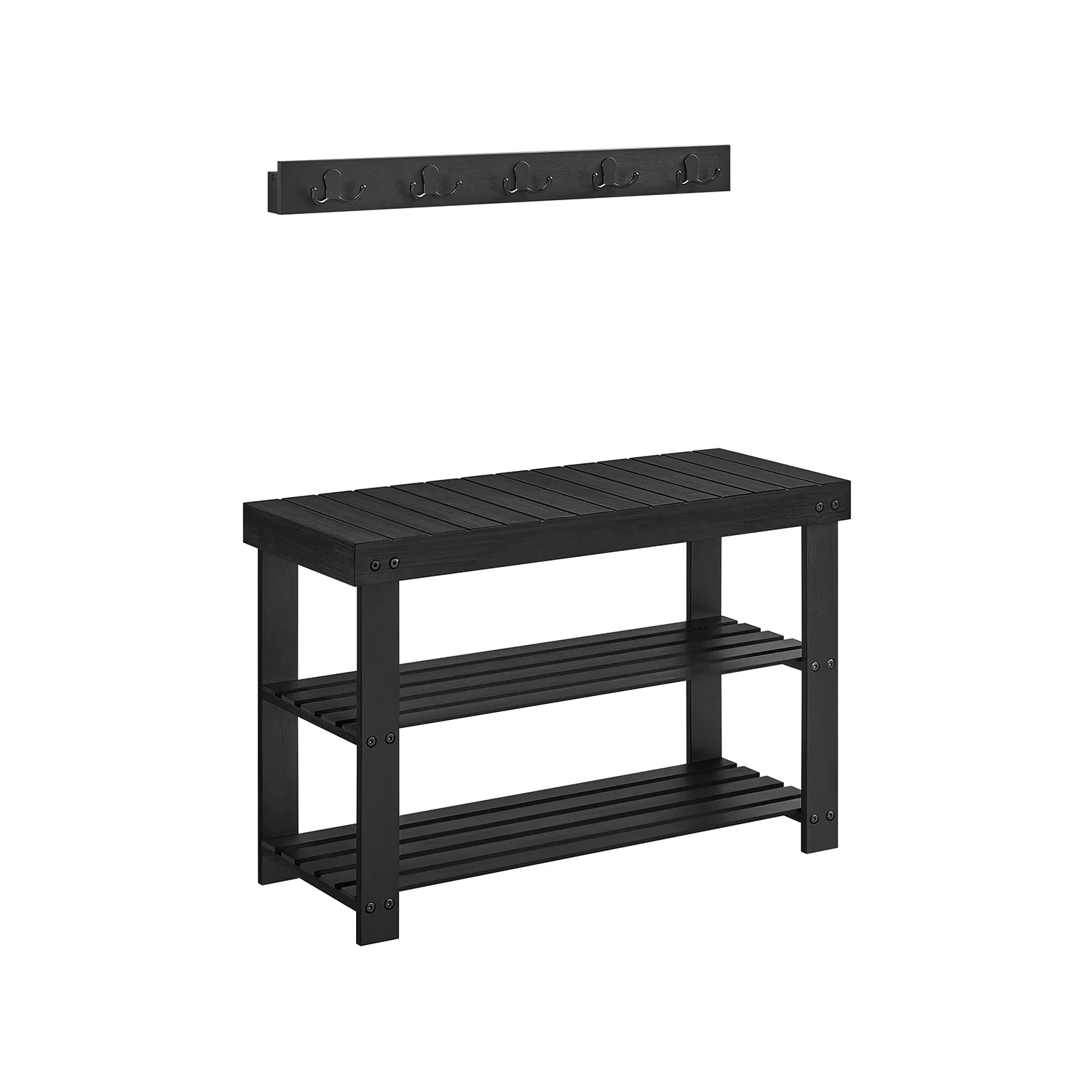 Porte-manteau et banc à chaussures 3 niveaux