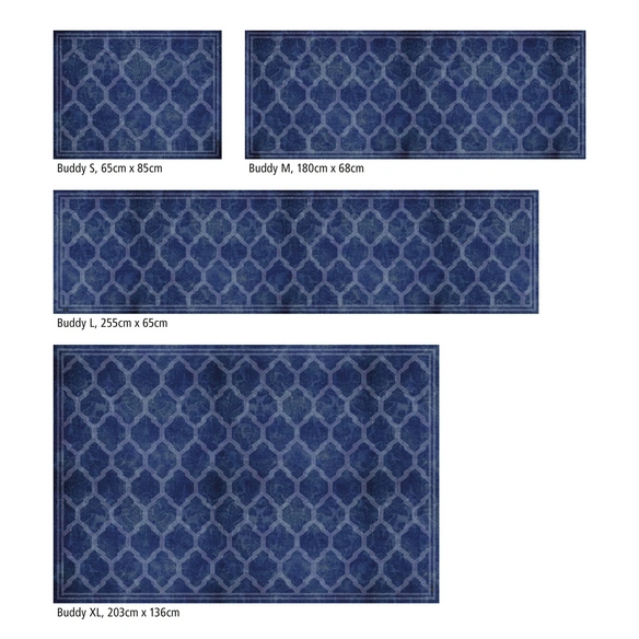 Vinyl Teppich »Raj«, BxL:65 cm x 85 cm, blau|grau