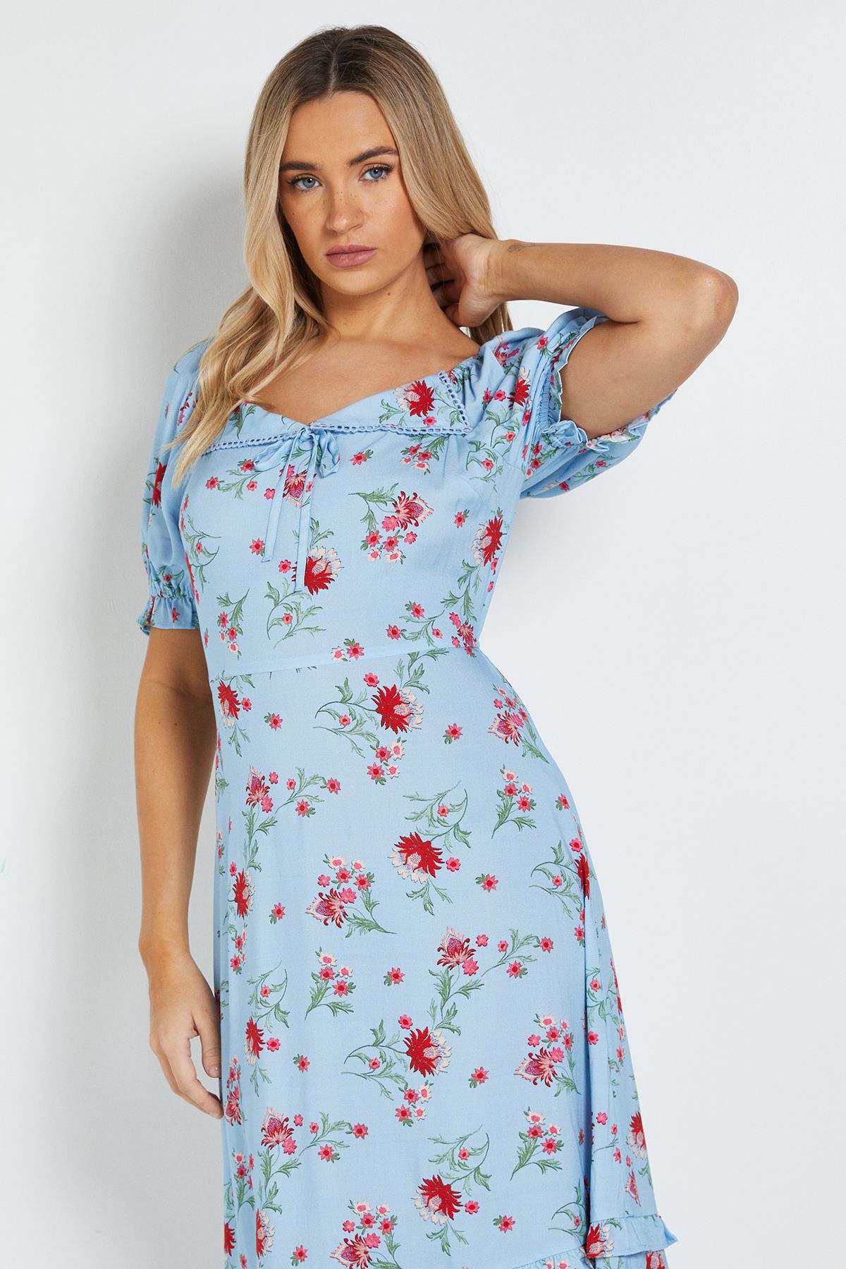 Dorothy Perkins Lace Trim Collar Detail Midi Dress