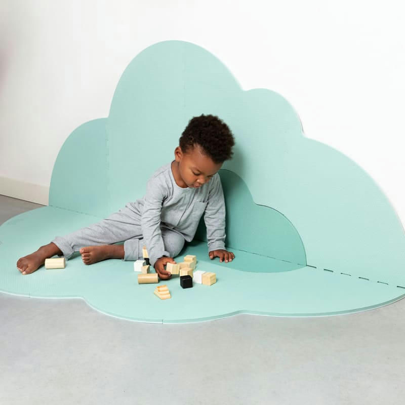 - Tapis de jeu pliable nuage vert menthe (175 x 145 cm)