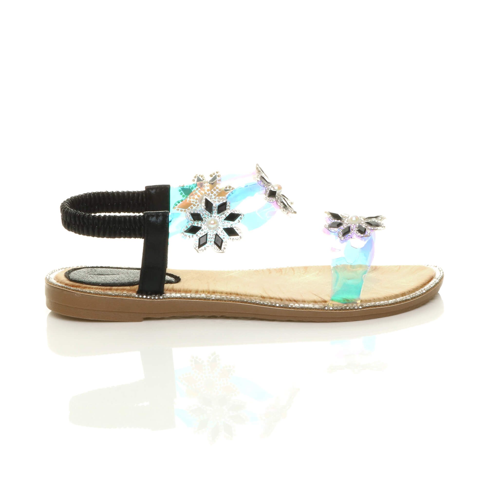 AJVANI Flat Heel Transparent Slingback Sandals