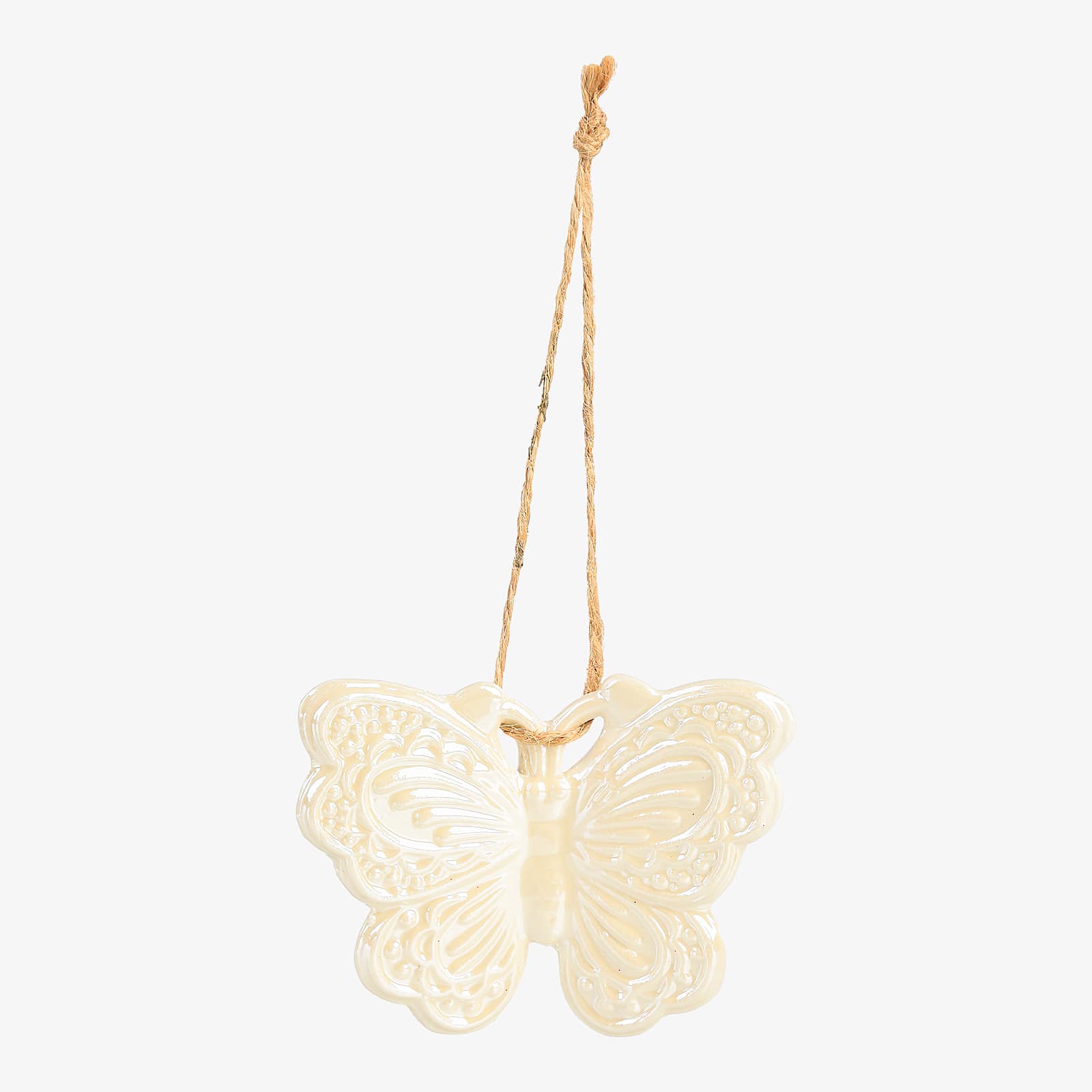 Deko-Anhänger Schmetterling Creme,B 80 x H 60 x T 20 mm