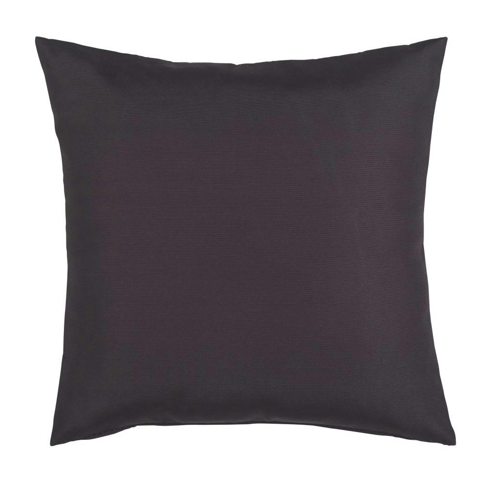 OVERBROOK - Coussin imprimé feuillage écru et noir 45x45