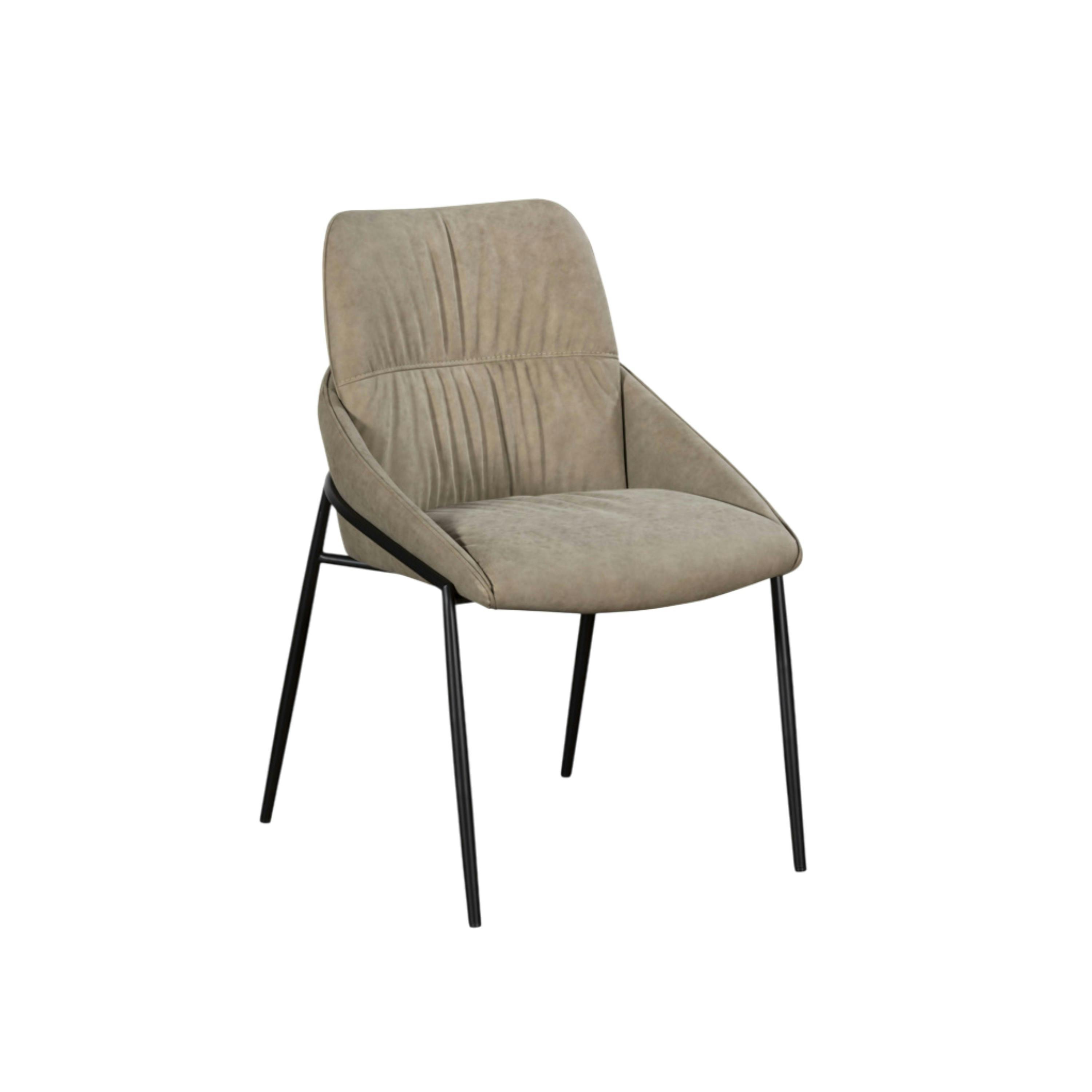 Chaise taupe à dossier plissé (lot de 2) OKA