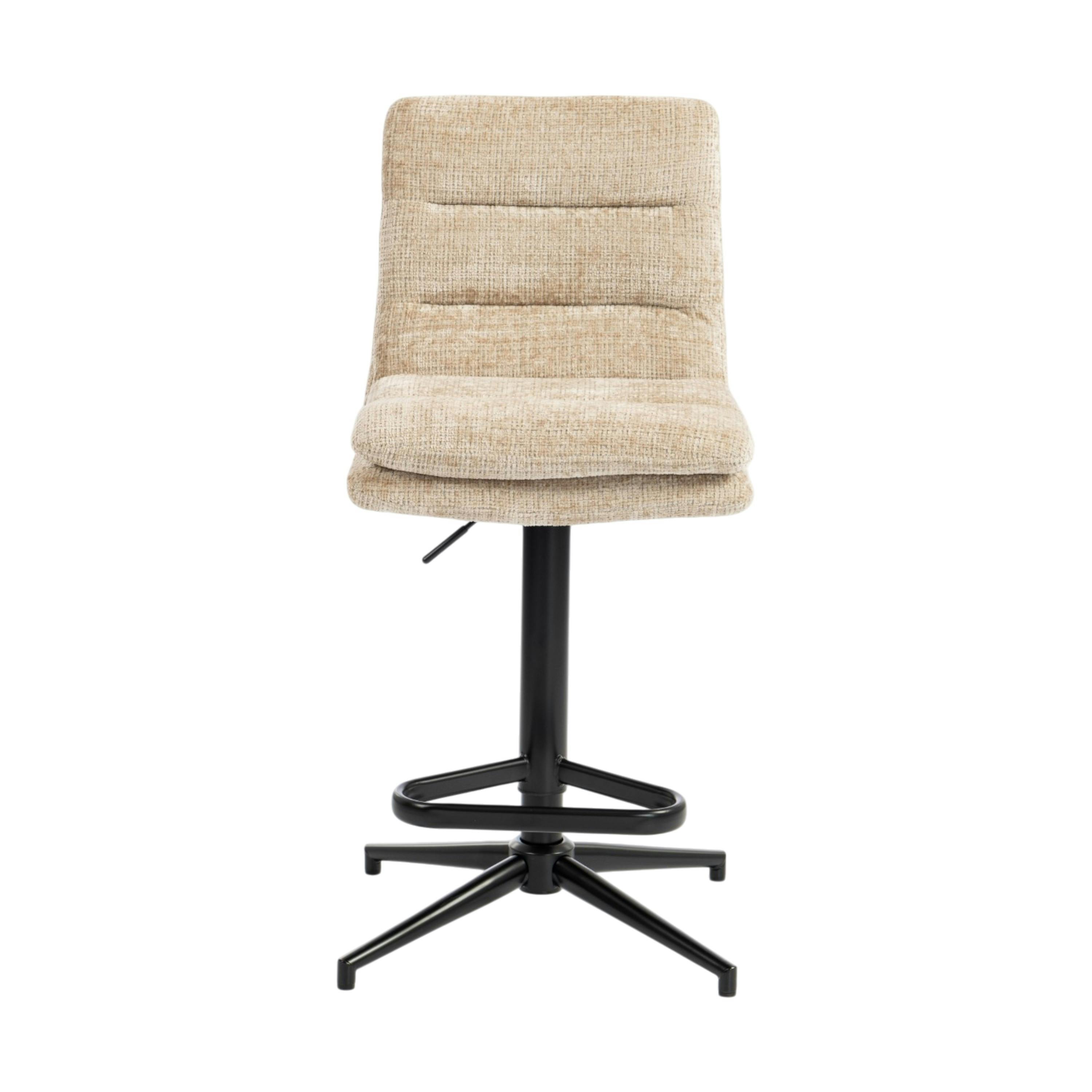 Chaise de bar beige réglable en hauteur (x2) PALERME