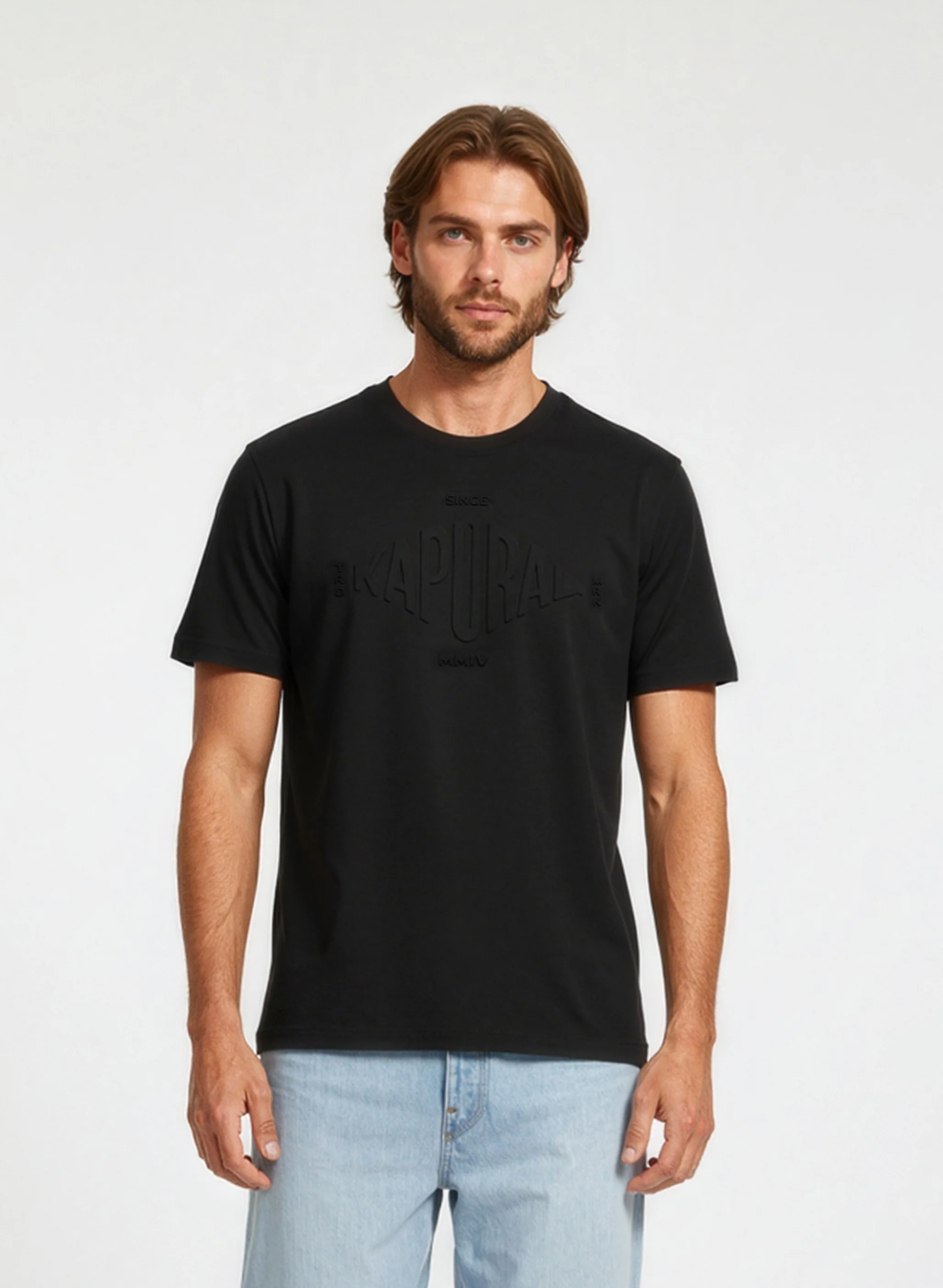 T-shirt manches courtes regular noir coton TIMAL