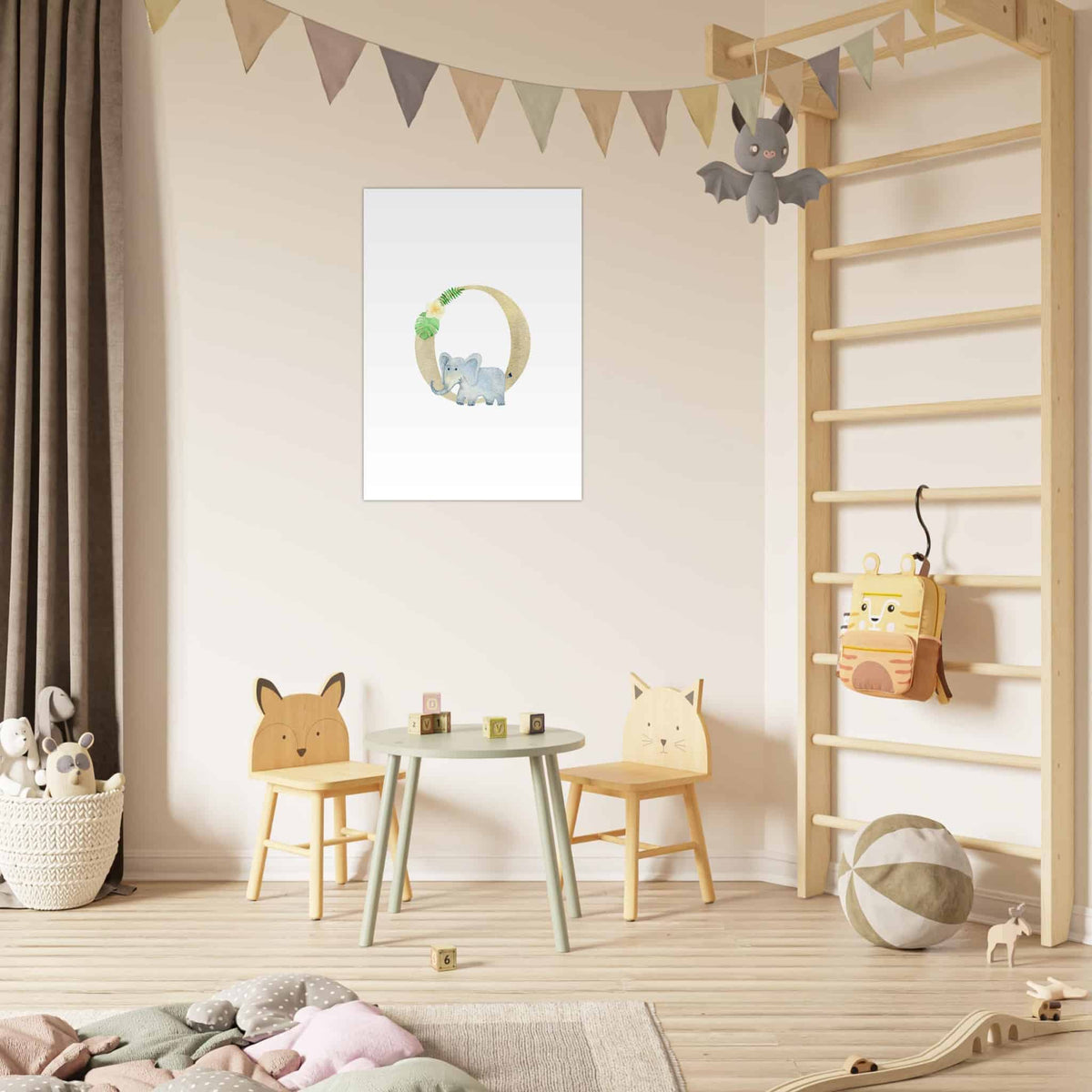 Artfulprints Poster Letter O kindernaam  - 70x100 cm - Meerkleurig