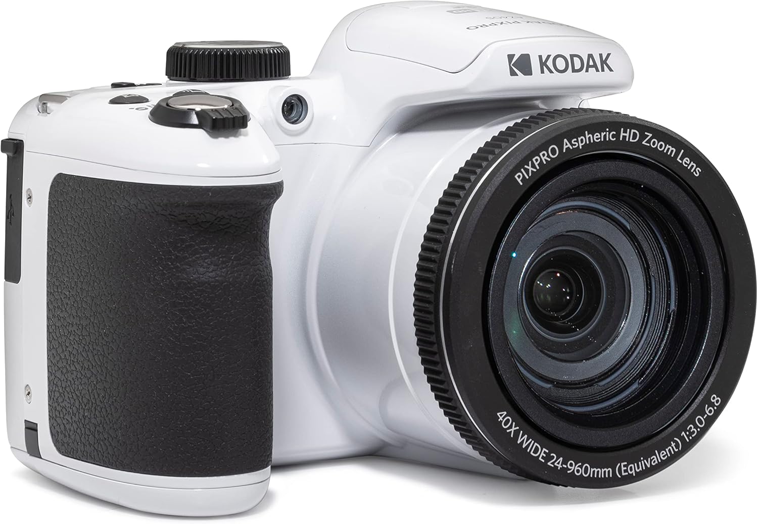Kodak PIXPRO AZ405-WH 20MP Digital Camera 40X Optical Zoom 24mm Wide Angle Lens Optical Image Stabilization 1080P Full HD Video 3 LCD Vlogging Camera (White)  Full Frame