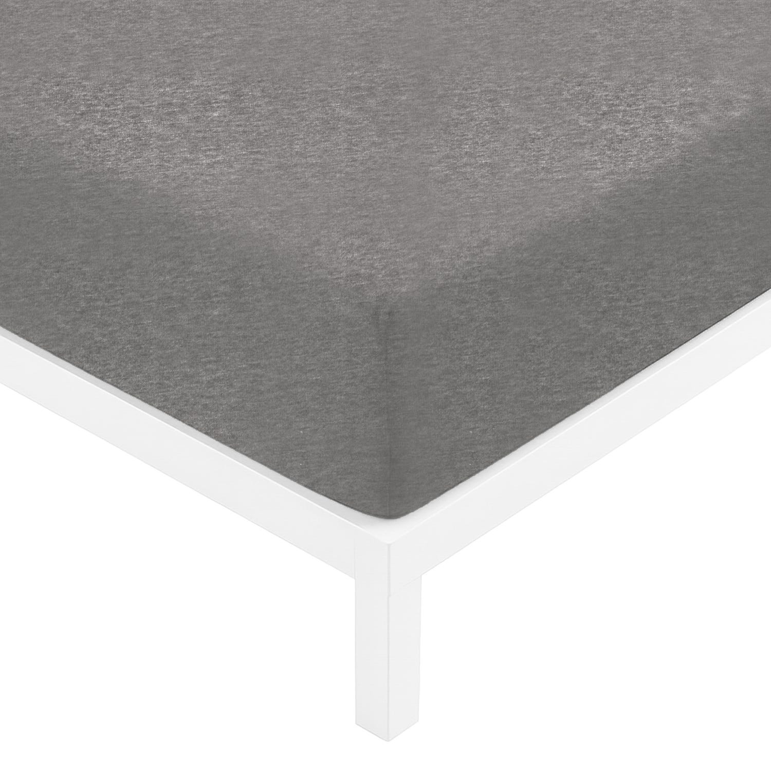 Lenzuolo singolo con angoli melange grigio scuro