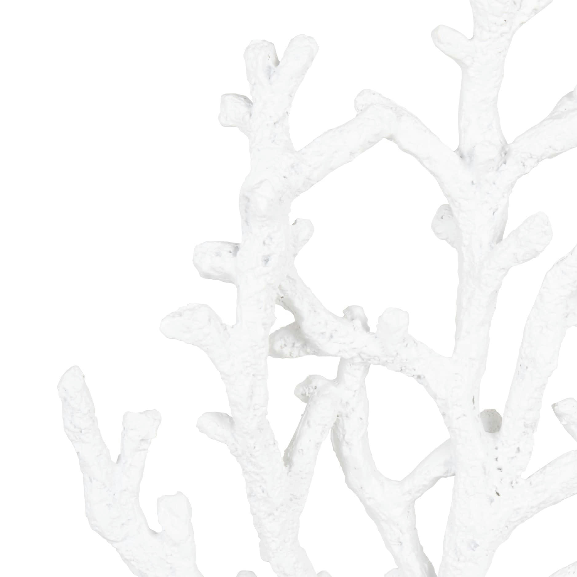 ARIEL - Déco à poser corail en polyrésine blanche H33