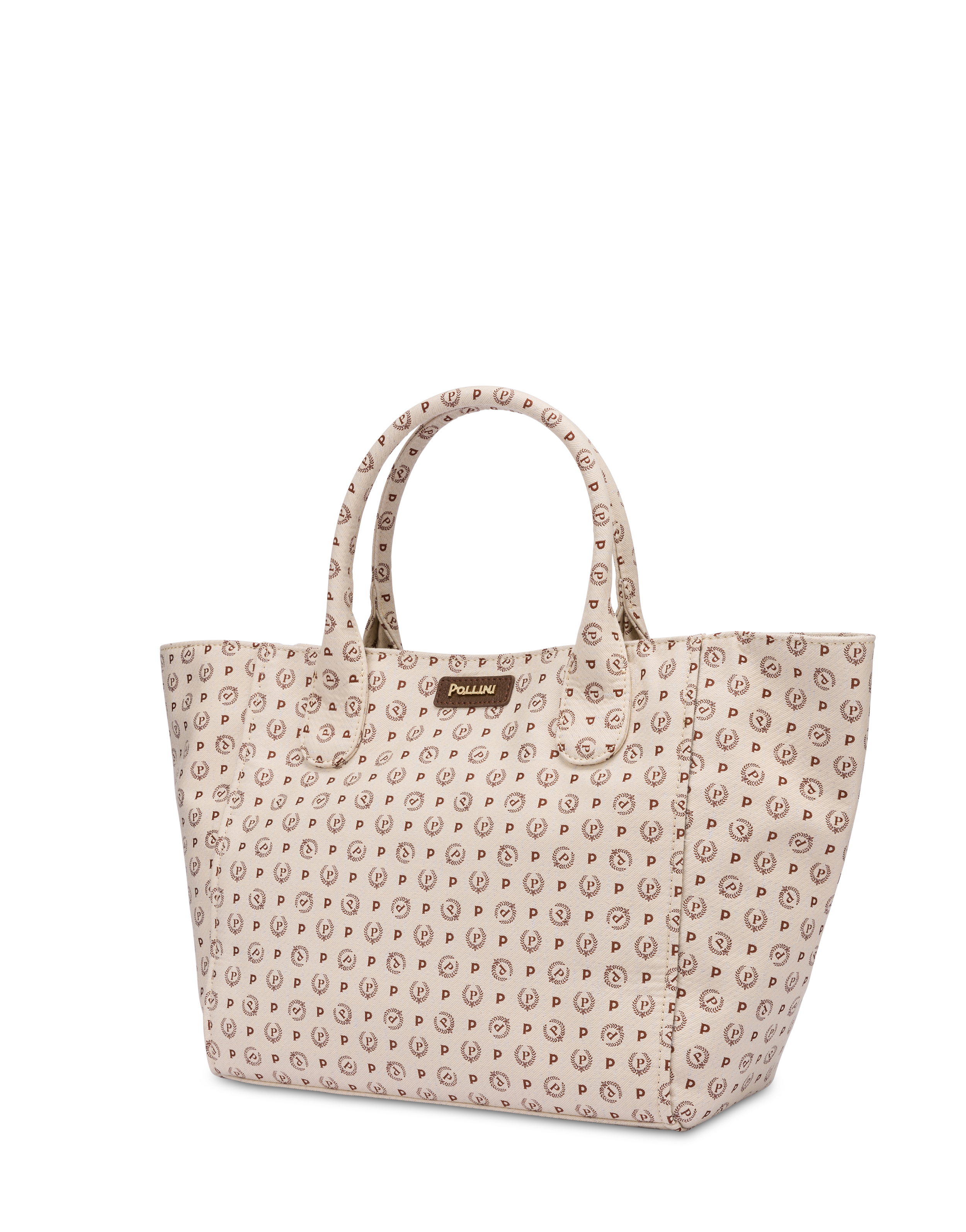 Borsa Tote Heritage Jacquard Medium Avorio/marrone