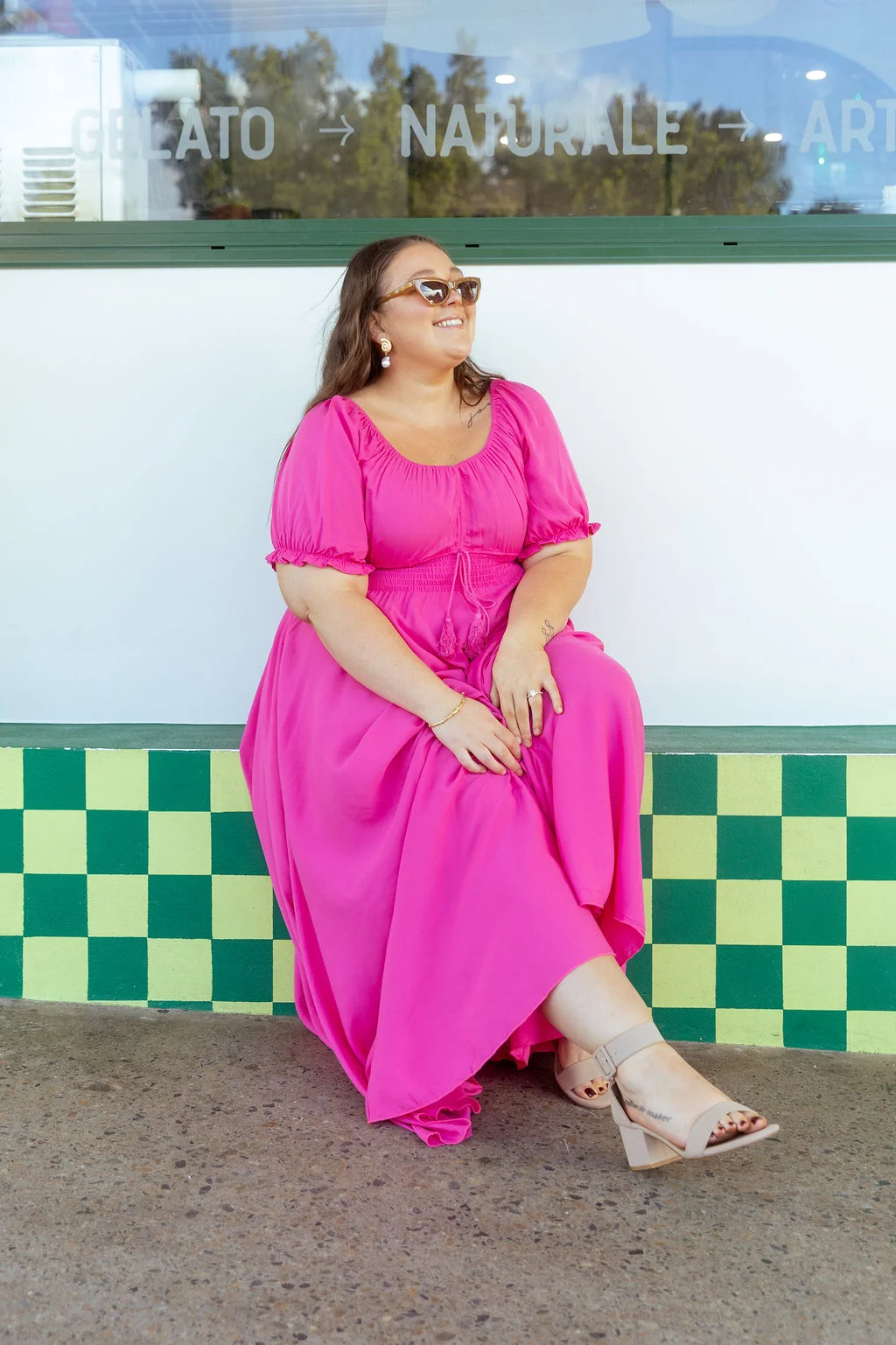 Eliza Maxi Dress in Fuchsia Pink