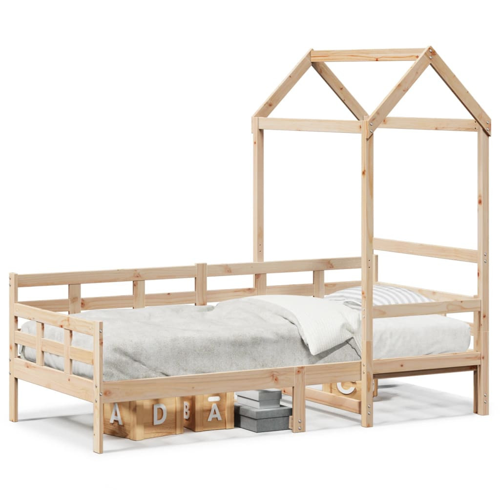 Łóżko dzienne z daszkiem 80x200 cm lite drewno sosnowe