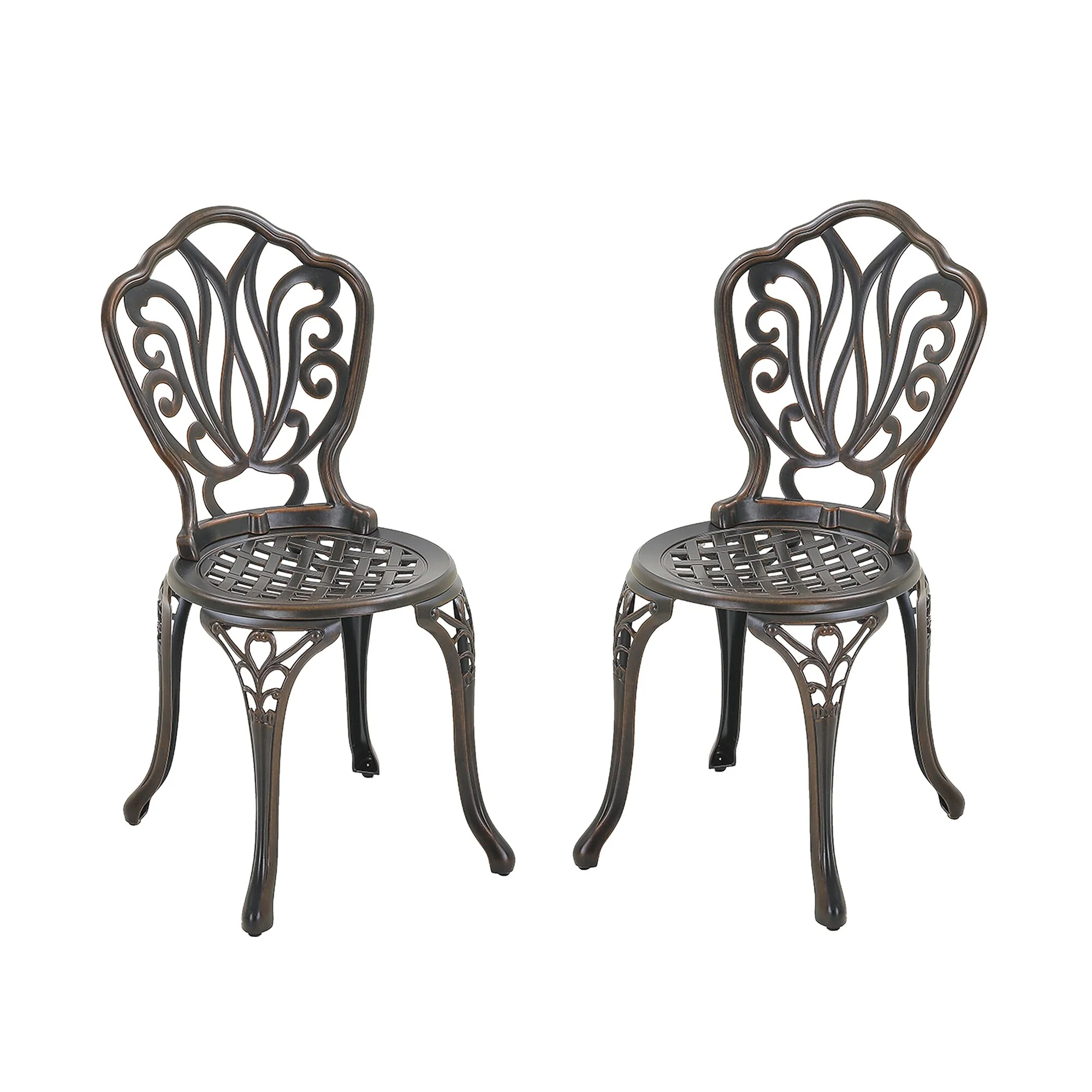 Clihome Outdoor Cast Aluminum Bistro Chair (Set of 2)