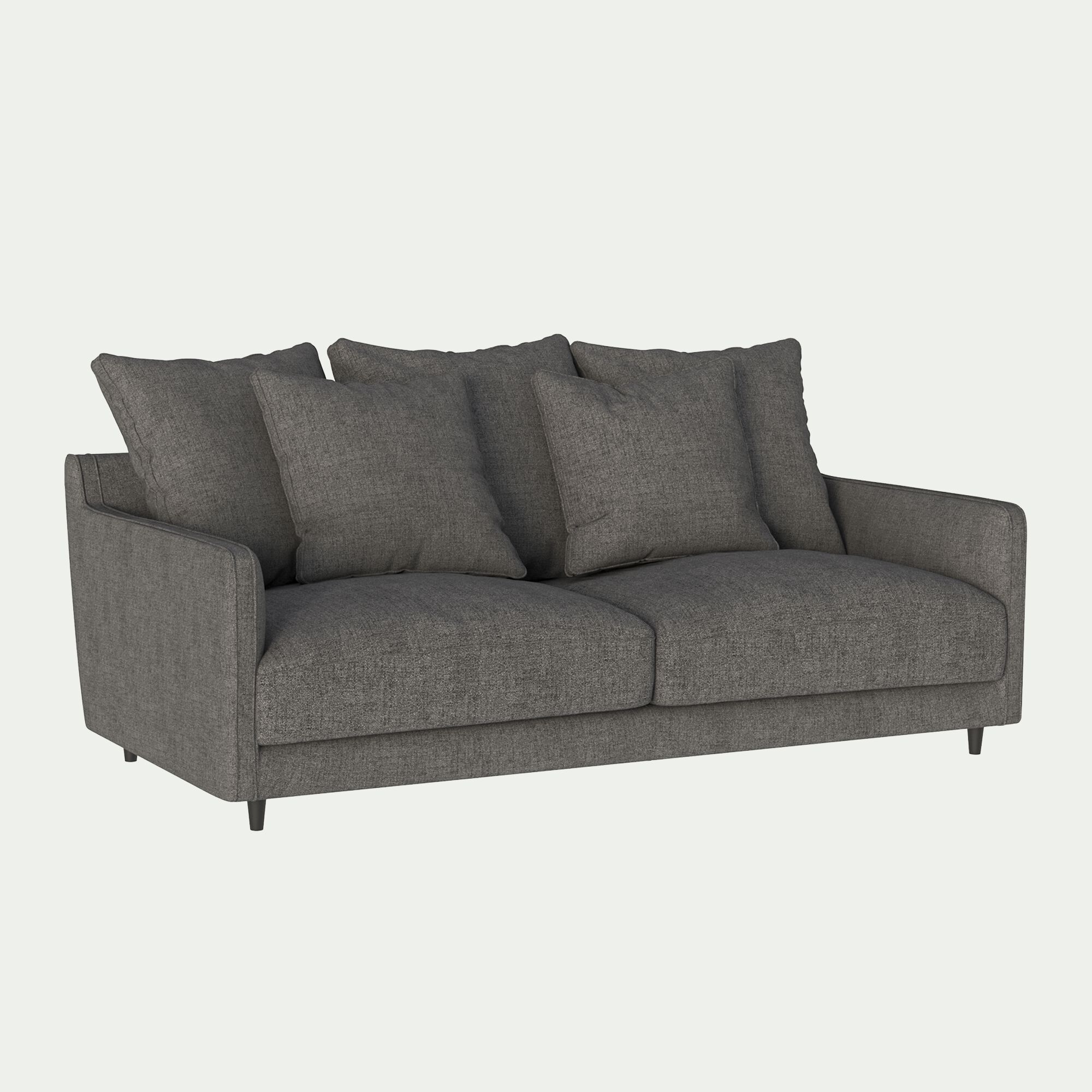 LENITA - Canapé 3 places convertible en tissu - gris restanque