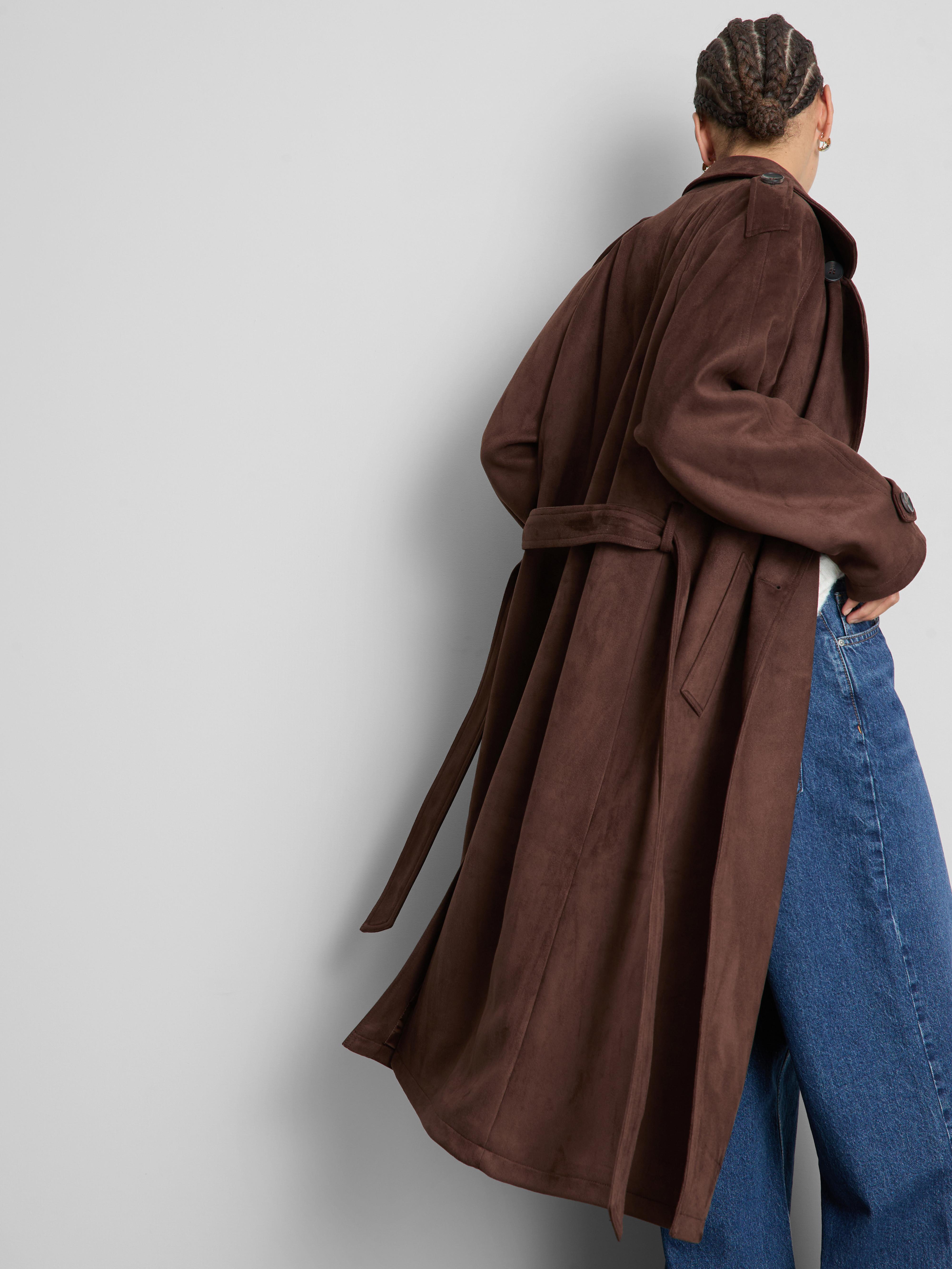 Paula Echevarría Faux Suede Trench Coat