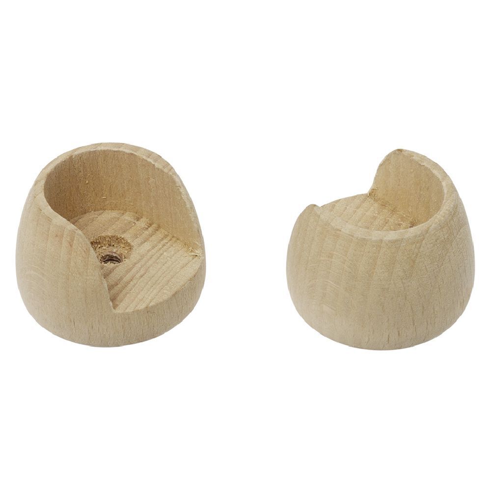 Support pour tringle naissance en bois naturel Ø20mm x2