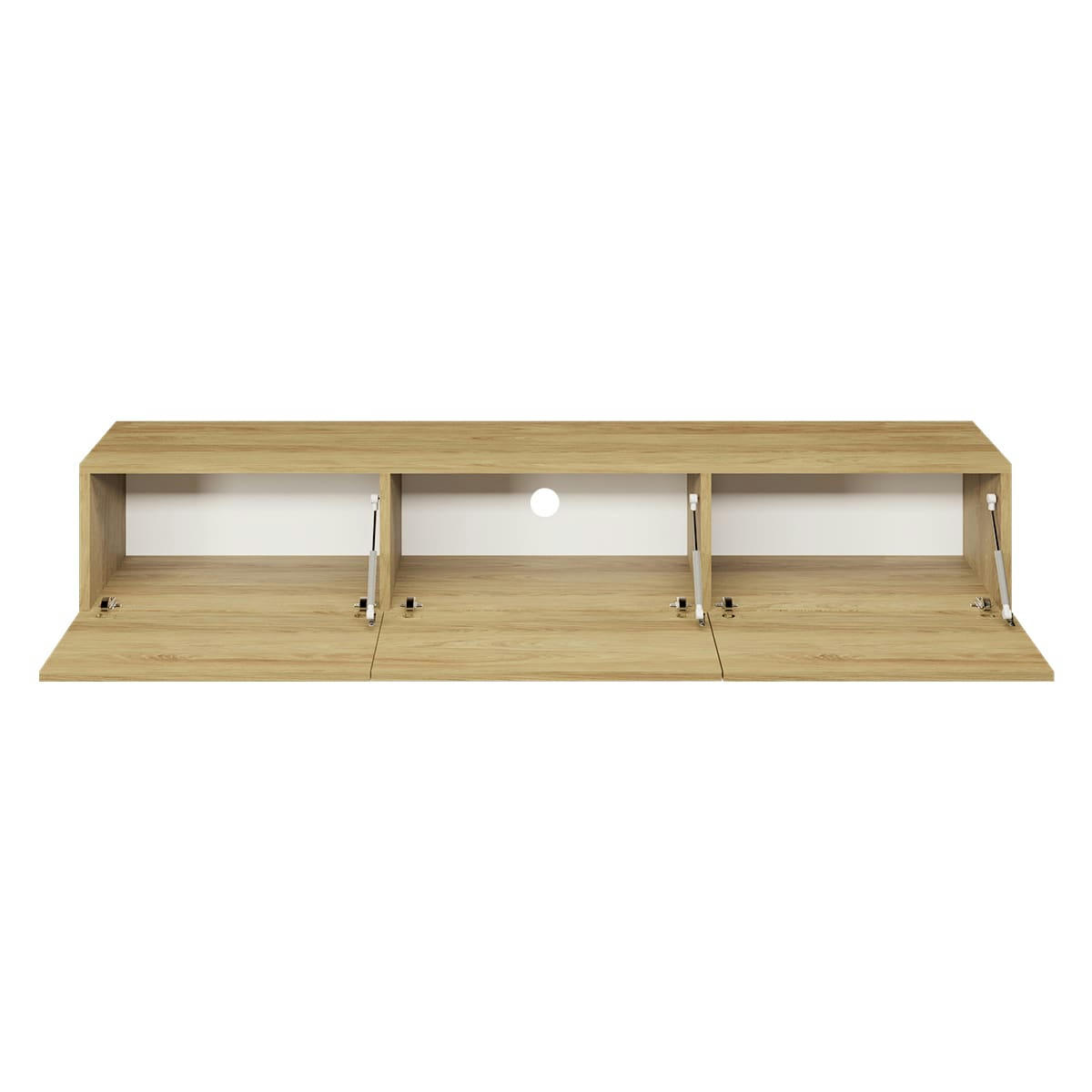 - Meuble tv mural 3 portes 180 cm naturel